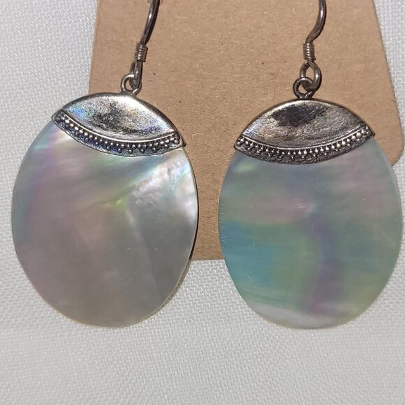 Other Jewelry - Large mother of pearl earrings with a touch of vintage charm #motherofpearl